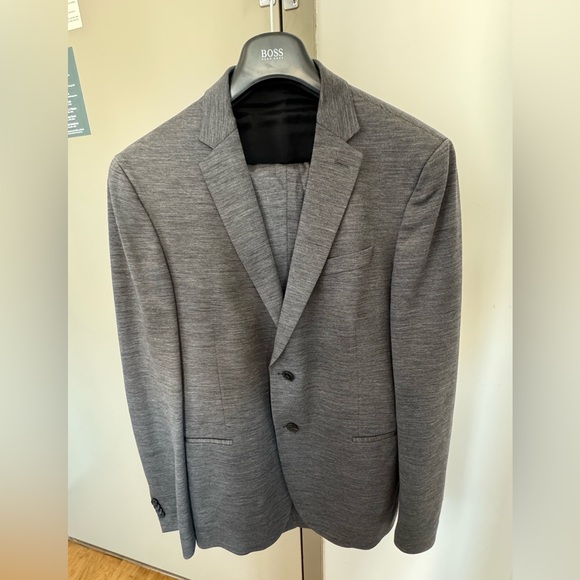 Hugo Boss Charcoal Jersey Suit